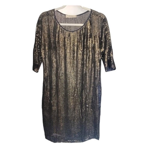 Etro Dresses & Skirts - ETRO Italian Designer Black Gold Sequins Party Cocktail NYE Dress Pocket 4 Small
